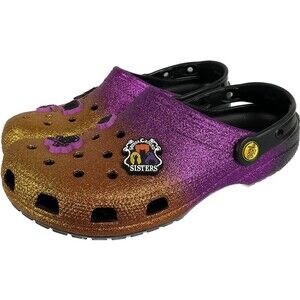 Crocs Women's Glitter Clogs - Purple and Gold